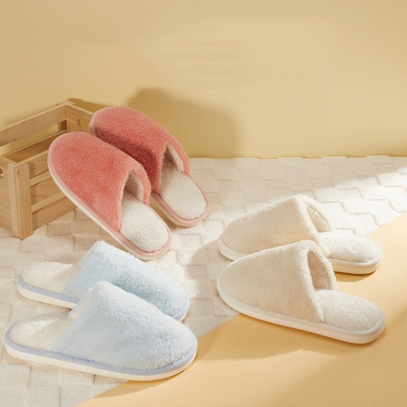 MINISO名创优品简约女士棉拖秋冬外穿居家室内防滑毛绒保暖拖鞋轻 13.9元