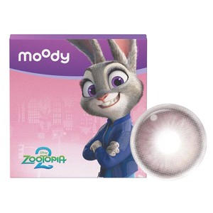 moody美瞳日抛疯狂动物城2合作朱迪粉彩色隐形眼镜中小直径10片