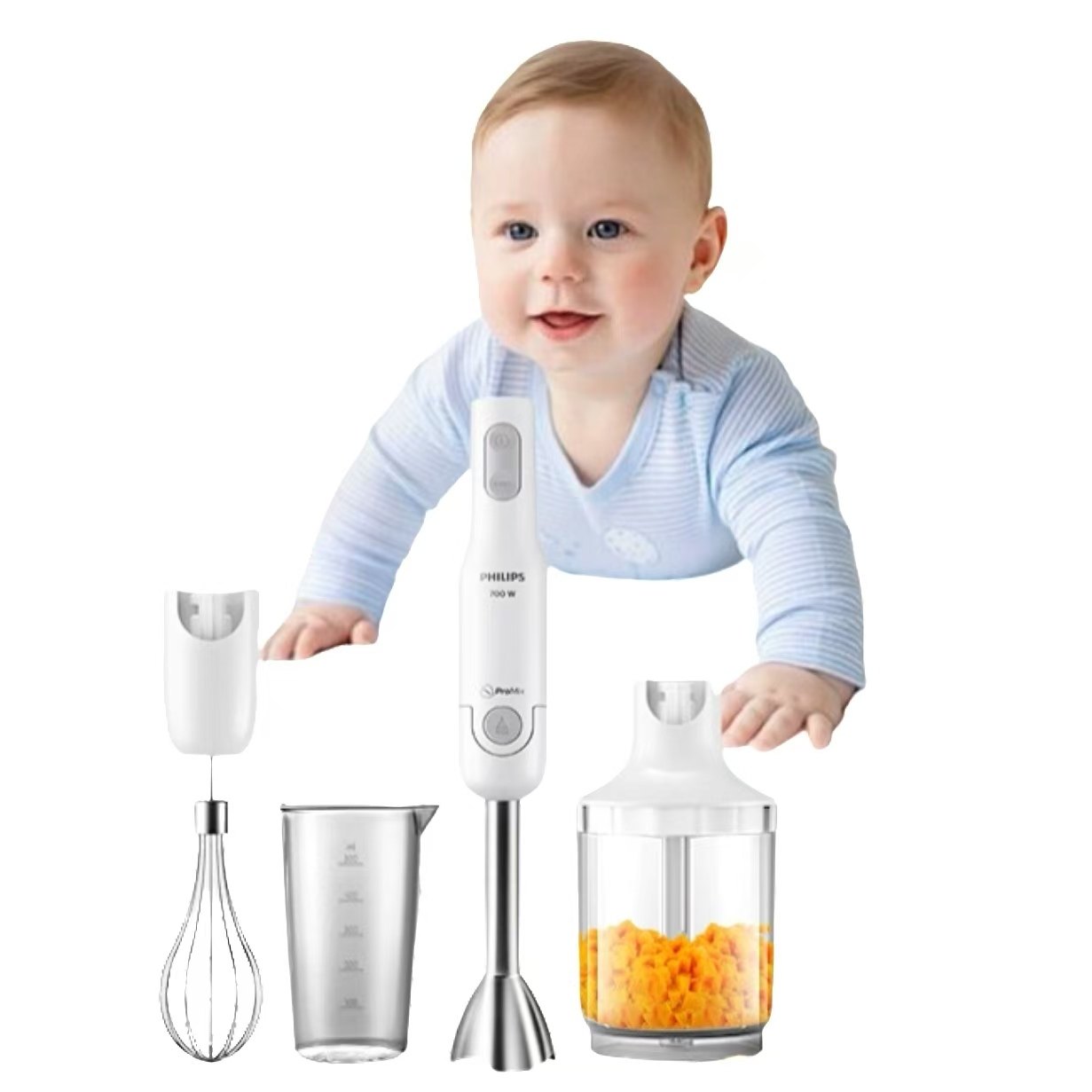 飞利浦料理棒婴儿辅食搅拌机家用小型多功能自动宝宝手持电动破壁 229.5元