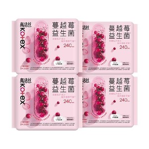高洁丝日用卫生巾蔓越莓益生菌240mm*8片*4包