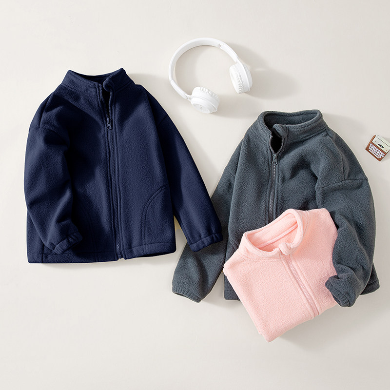 马克华菲2025秋冬季中大儿童学生摇粒绒外套加厚保暖拉链纯色嘿jz 29.95元