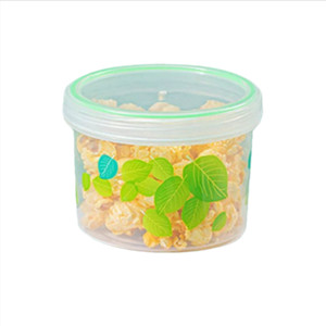 茶花塑料保鲜盒罐可微波加热圆形冰箱冷冻密封迷你小号便携可叠加