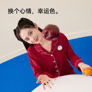 王心凌同款猫人亲亲棉哆啦a梦联名笑脸家居服秋冬季25新款睡衣
