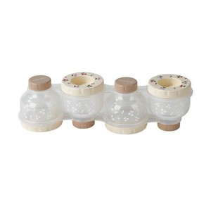 小白熊婴儿奶粉盒便携外出大容量奶粉分装盒四联零食密封防潮罐新