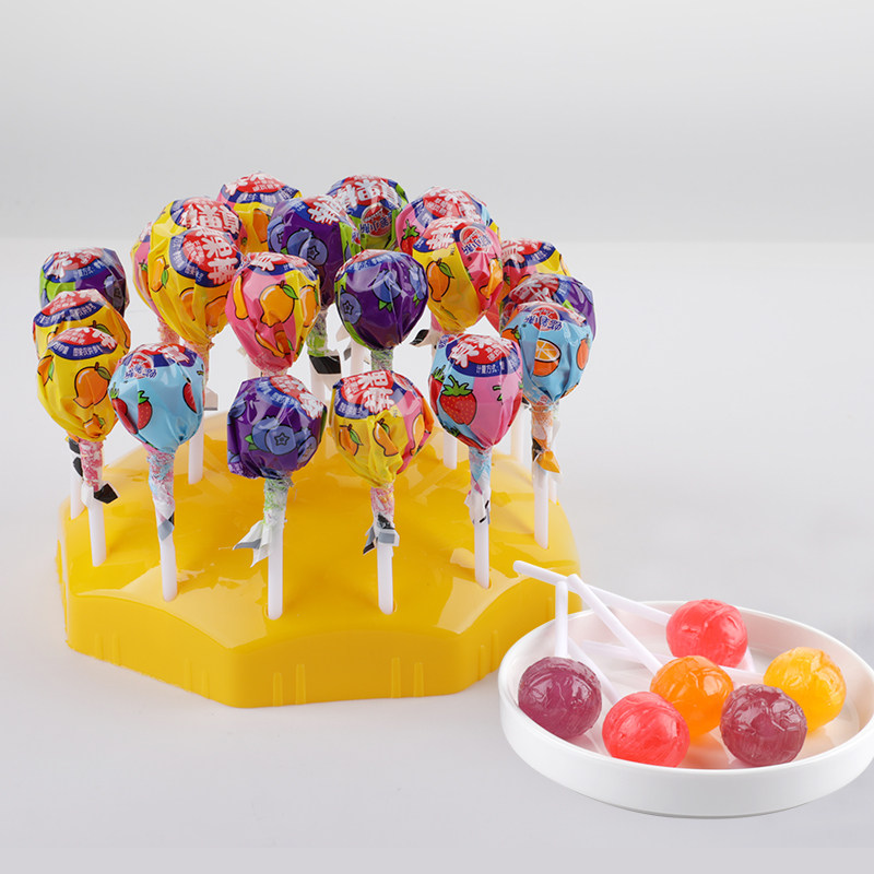 蜡笔小新300g果汁维C棒棒糖袋装水果味儿童糖果零食万圣节圣诞节 9.9元