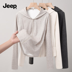 JEEP吉普加绒卫衣女秋冬季厚外套2025新款今年流行爆款保暖冬装Y