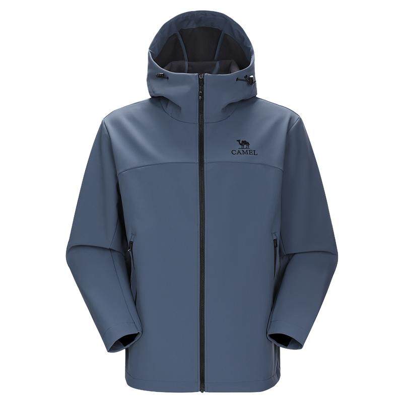 骆驼户外冲锋软壳衣外套男25秋冬加绒连帽夹克防风防水徒步登山服 239元