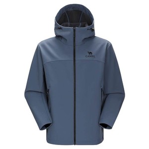 骆驼户外冲锋软壳衣外套男25秋冬加绒连帽夹克防风防水徒步登山服