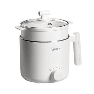 美的电煮锅304不锈钢0涂层宿舍煮面锅多功能电火锅家用小型电煮锅