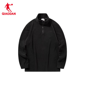 乔丹摇粒绒卫衣男2025冬季情侣户外半拉链运动内搭保暖抓绒外套男