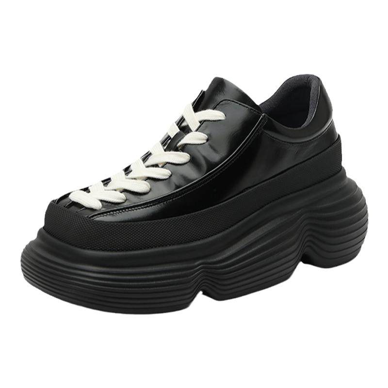 DAPHNELAB达芙妮棒棒糖绑带小皮鞋2025新款黑色休闲增高厚底鞋女 79.9元