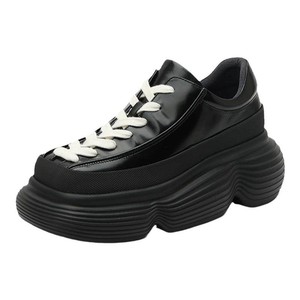 DAPHNELAB达芙妮棒棒糖绑带小皮鞋2025新款黑色休闲增高厚底鞋女