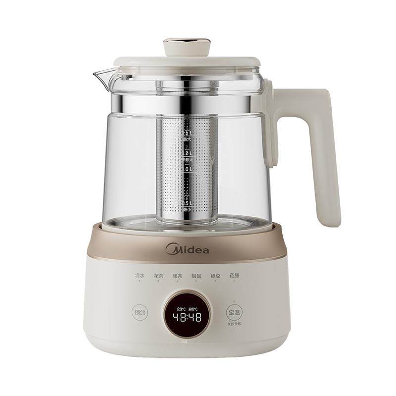 美的全玻璃恒温养生壶家用多功能办公室小型煮茶壶电热水壶纯玻璃 228元
