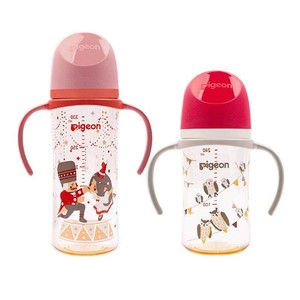【自营】贝亲/Pigeon宽口径婴儿彩绘PPSU奶瓶宝宝大容量双手柄