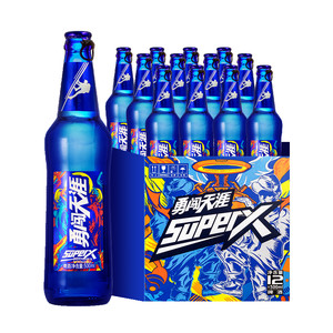 雪花啤酒勇闯天涯superX500ml*12瓶王一博同款小蓝瓶 官方旗舰店