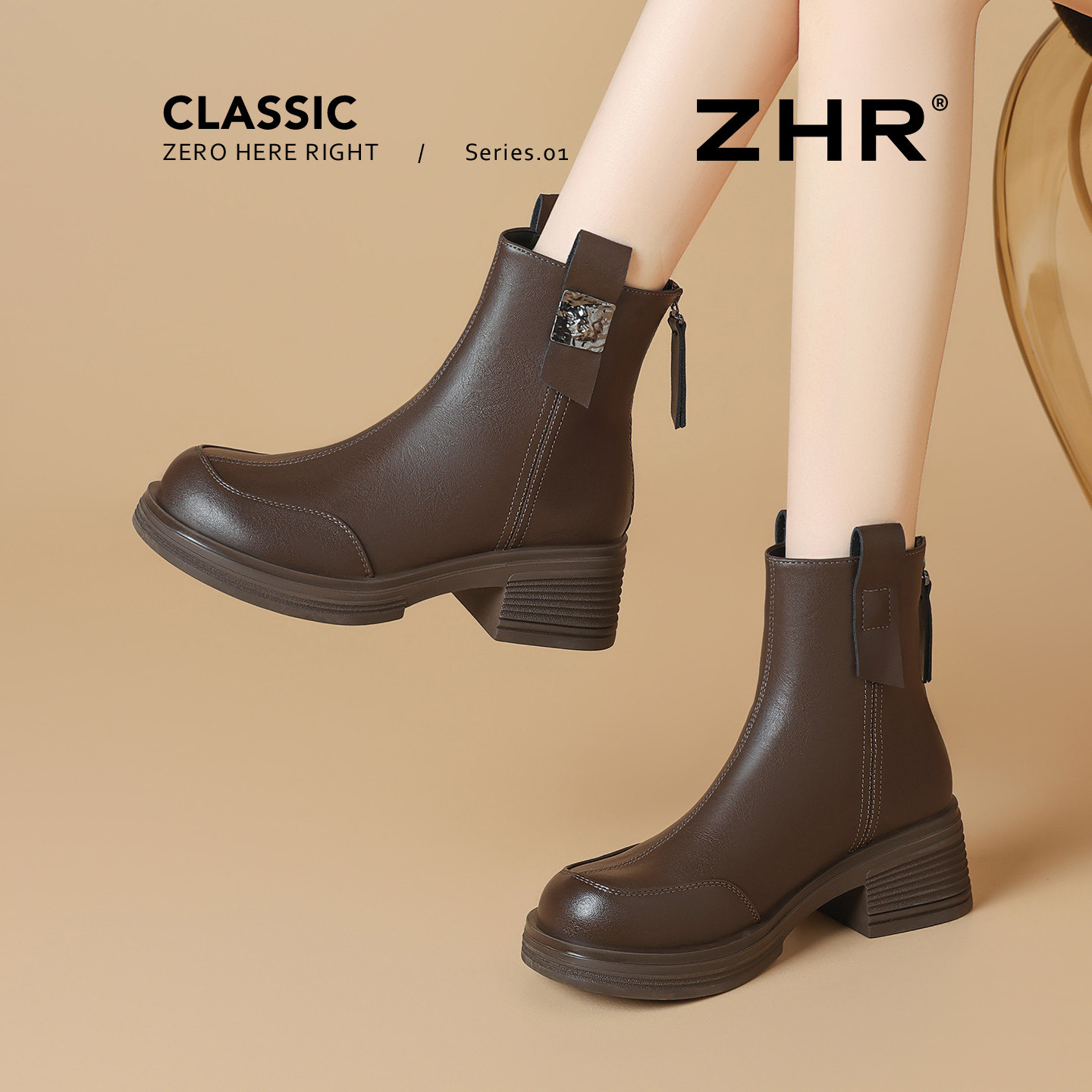 ZHR则则【29起清仓捡漏】秋冬外穿厚底靴子休闲鞋售完不补