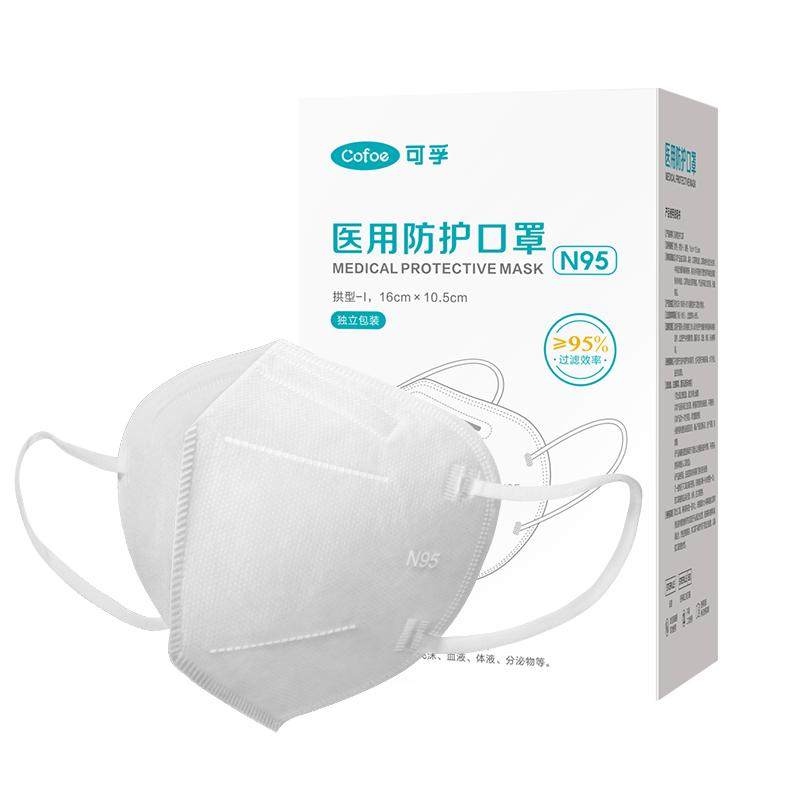 可孚n95级医用防护口罩一次性医疗官方正品灭菌独立装防工业粉尘