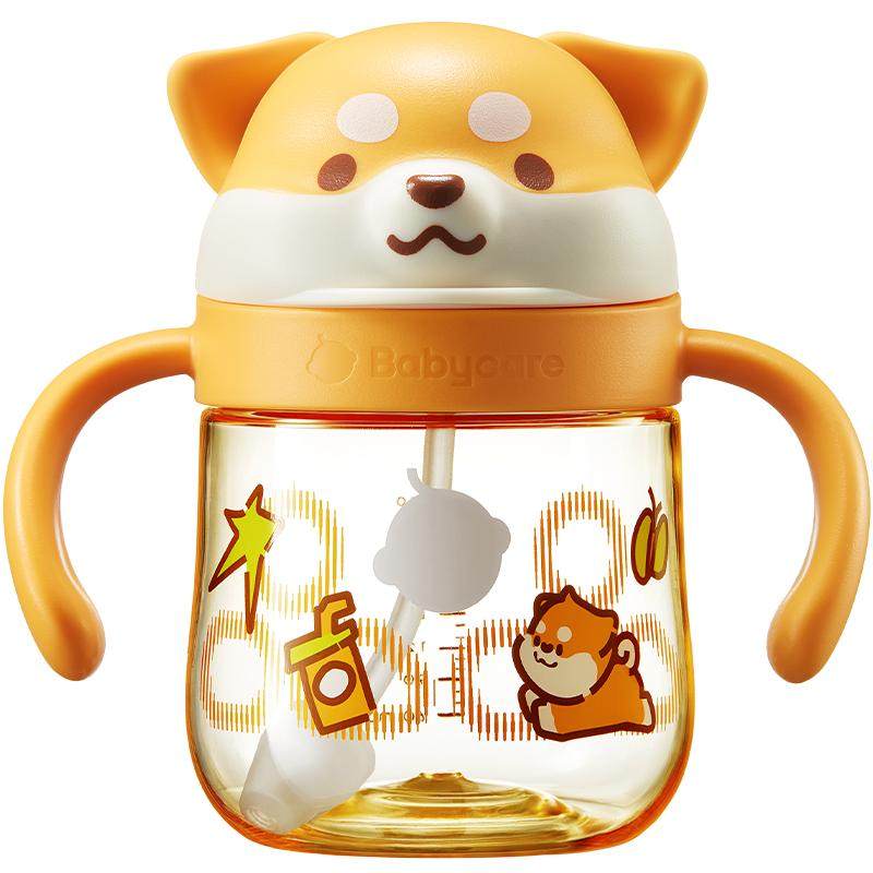 babycare西高地学饮杯鸭嘴吸管牛奶杯6个月宝宝奶瓶婴幼儿童水杯