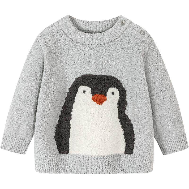 迷你巴拉巴拉男女宝宝半边绒提花图案毛衣2025冬新品 89.9元