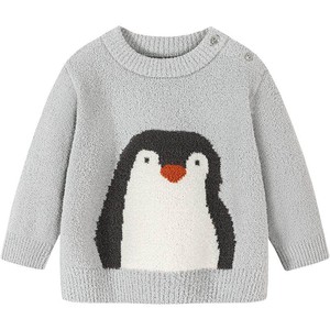 迷你巴拉巴拉男女宝宝半边绒提花图案毛衣2025冬新品