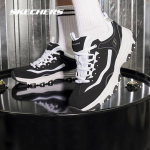 斯凯奇夏季新品男女同款经典黑白熊猫鞋厚底增高车缝线运动鞋