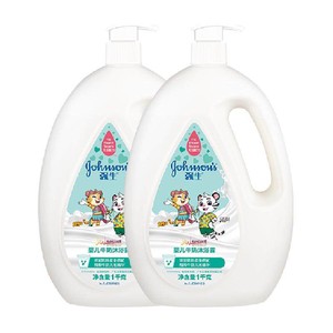 强生婴儿牛奶沐浴露宝宝婴幼儿童男女温和滋养保湿沐浴乳1kg×2瓶