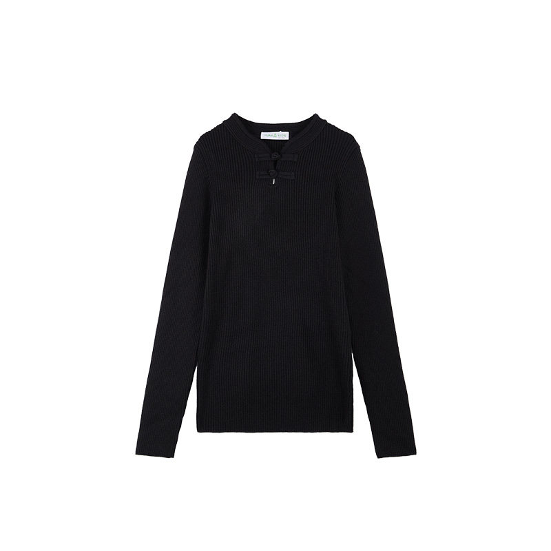 厵yuan女童针织衫秋冬新款儿童新中式毛衣冬季内搭上衣亲子装加厚 53.3元