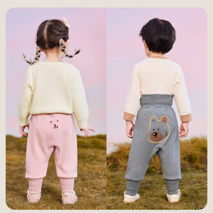 【pp裤】迷你巴拉巴拉男童女童裤子冬新品加绒保暖高腰长裤