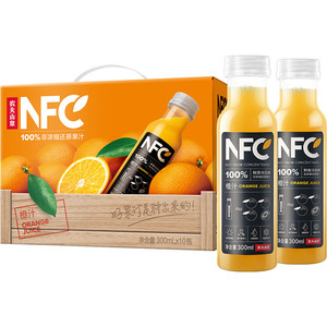 【达播专享价】农夫山泉100%NFC橙汁果汁300ml*10瓶（B）