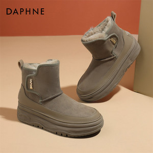 达芙妮时尚女马丁靴女秋冬百搭保暖靴子加绒工装靴休闲短靴单靴