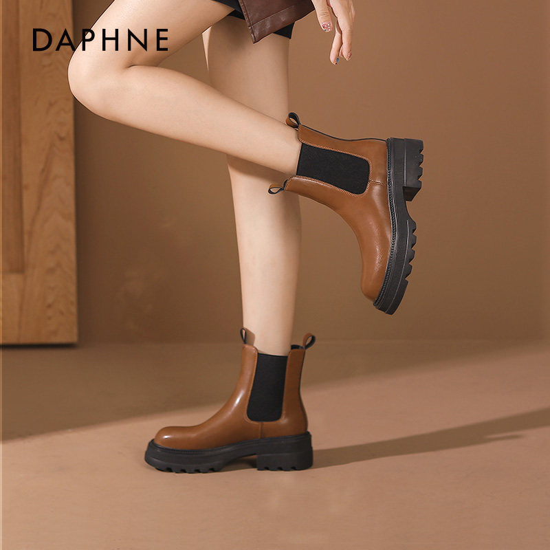 达芙妮马丁靴女2025年秋冬鞋子女英伦风切尔西靴薄款短靴长筒靴女 69.9元