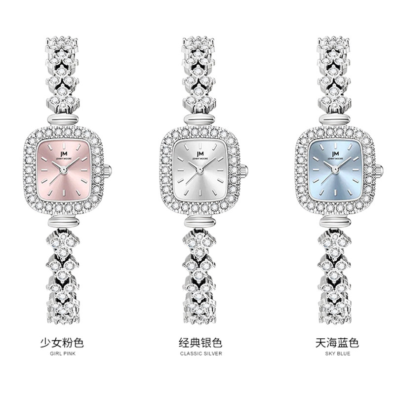 【新年礼物】DOM联名JM 坚守139道生产工序 轻奢ins风满钻女表 Y 99.9元
