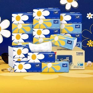 【王一博推荐】Tempo得宝抽纸整箱纸巾餐巾家用实惠装4层18包纸抽