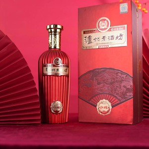 【宴席用酒】泸州老窖老酒坊红耀52度浓香型白酒500ml*2瓶送礼袋