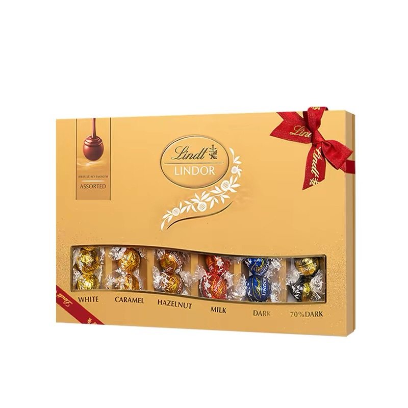 Lindt/瑞士莲官方正品软心牛奶巧克力30粒礼盒371g马年新年送礼 149元