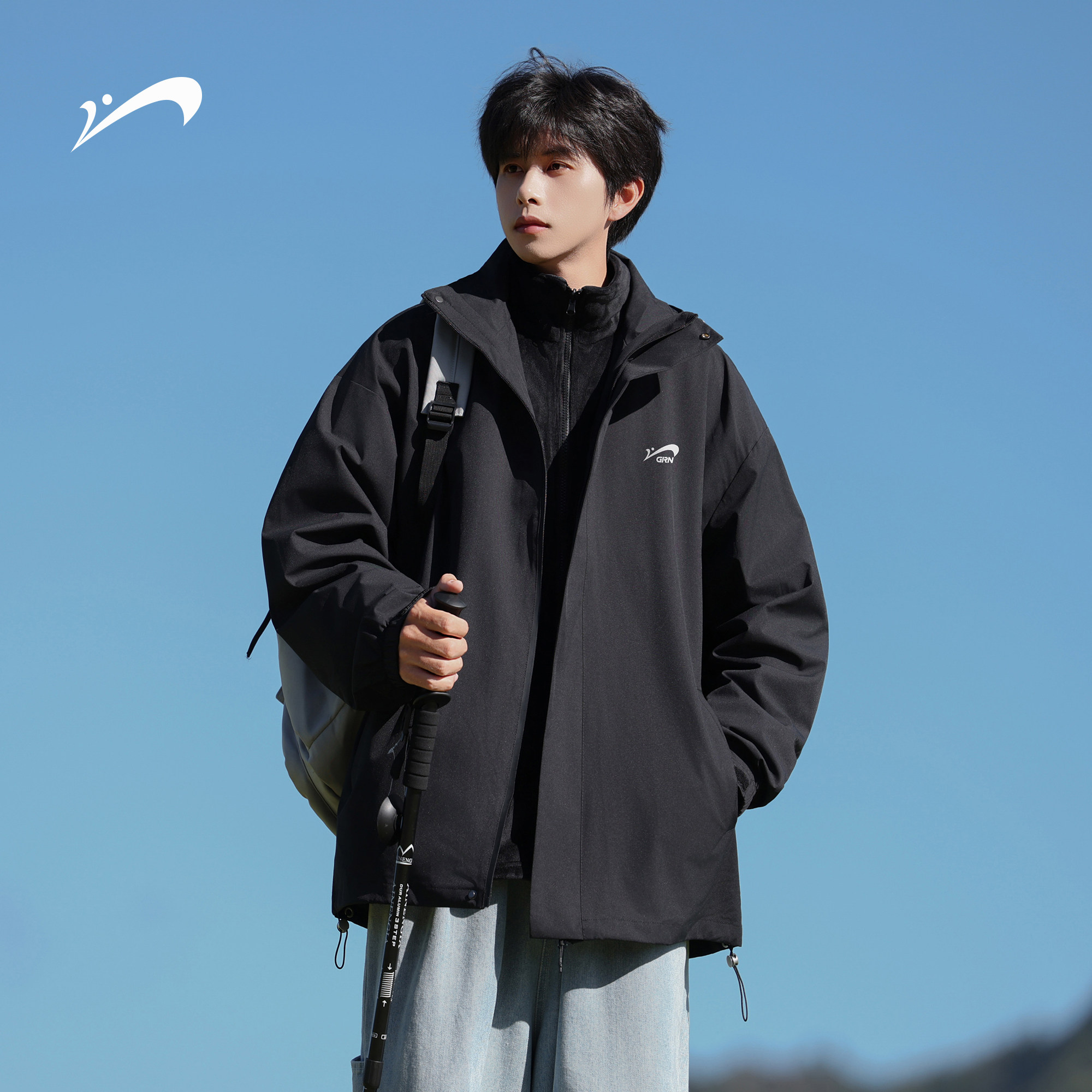 【秒杀清仓款】贵人鸟双面绒内胆三合一冲锋夹克可拆卸防泼水外套 89元