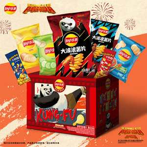 【功夫熊猫联名】乐事新年放映机零食大礼盒616g薯片休闲食品囤货