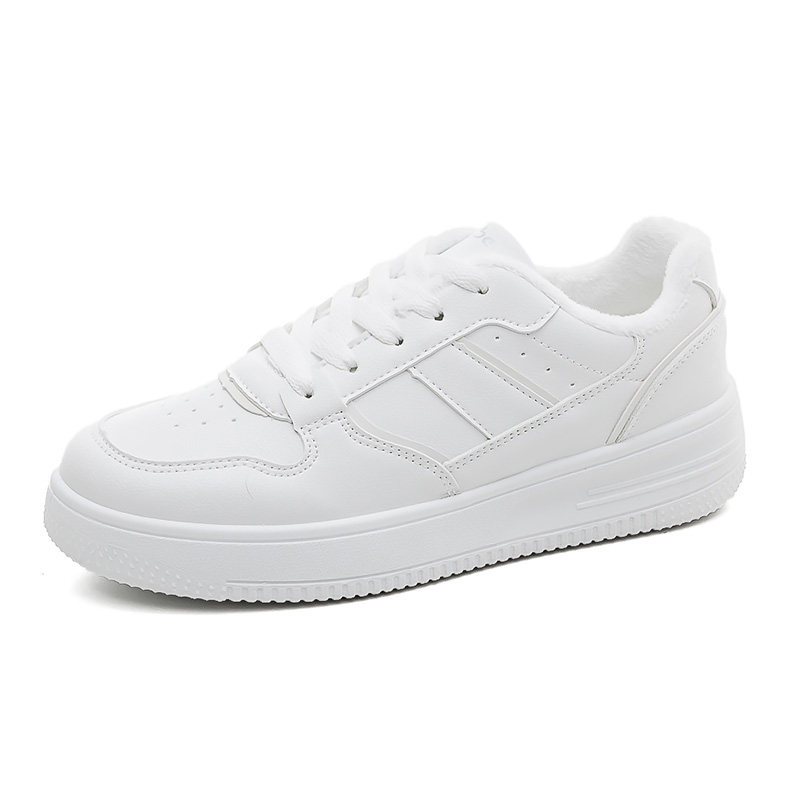 人本白色厚底小白鞋女棉鞋2026新款冬季百搭保暖学生运动加绒板鞋 39元