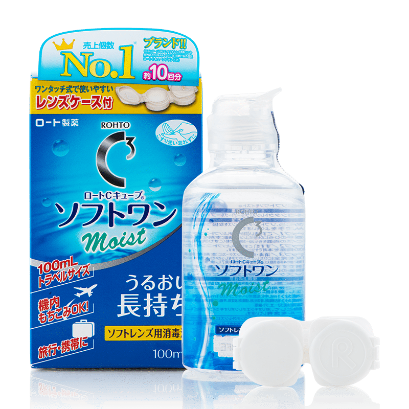 【自营】日本ROHTO乐敦美瞳隐形眼镜护理液100/500ml杀菌清凉保湿 36.91元