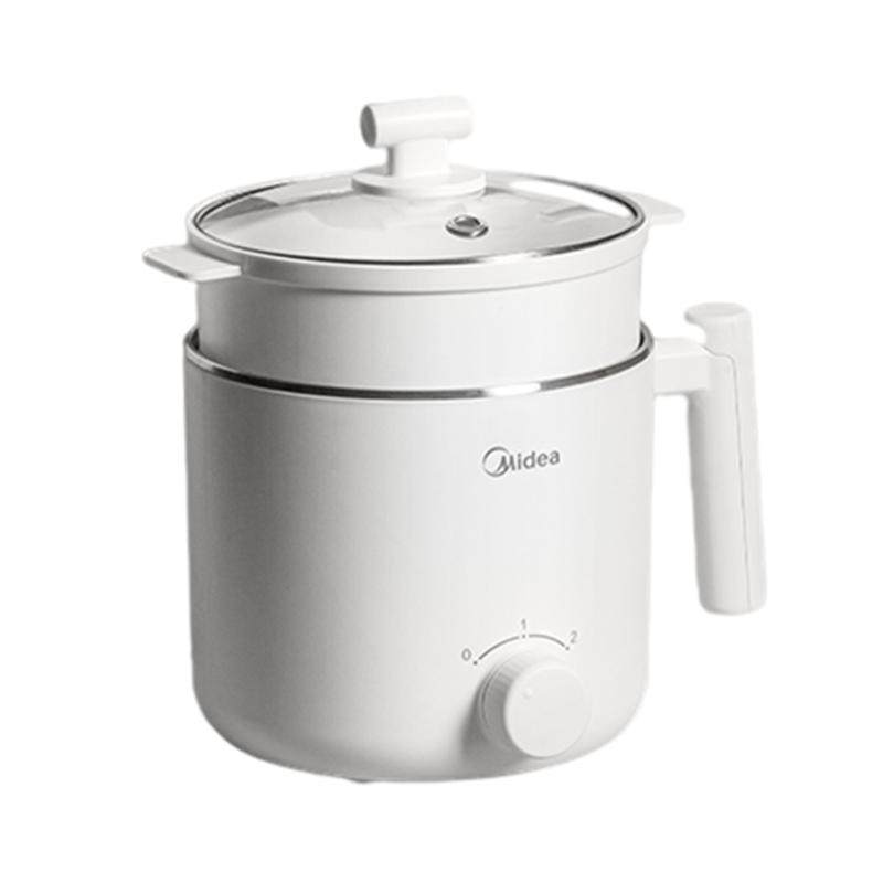 美的电煮锅304不锈钢0涂层宿舍煮面锅多功能电火锅家用小型电煮锅 64元