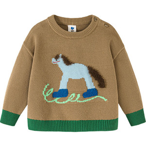 迷你巴拉巴拉男女童宝宝毛衣冬季毛衫婴儿新年红色新年针织衫内搭