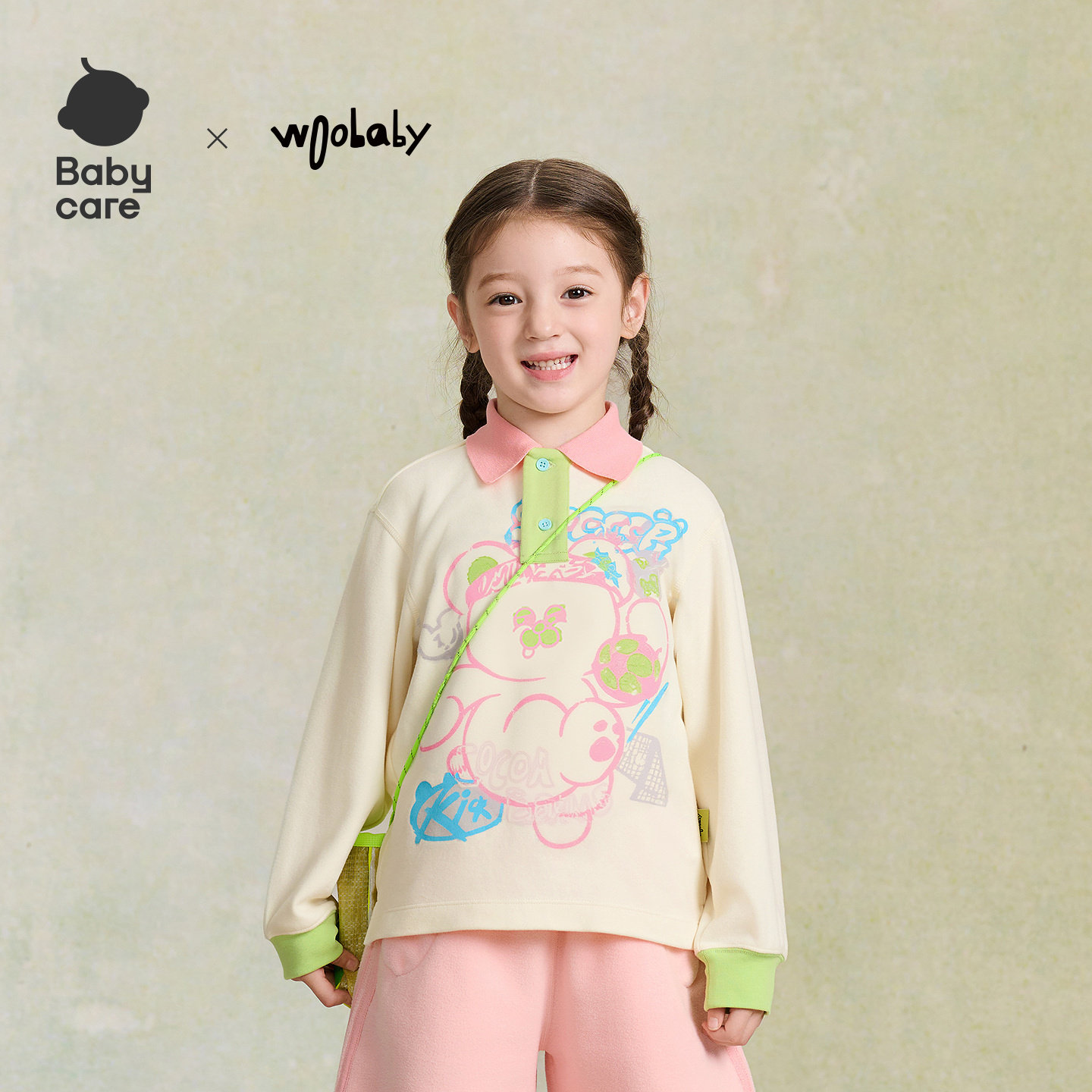 babycare童装儿童长袖T恤男童女童25冬季新品POLO上衣磨毛温暖 159元