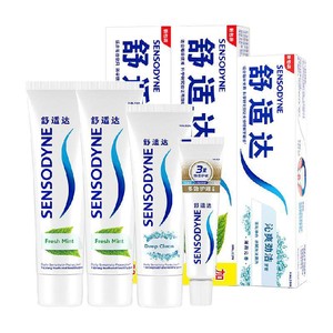 舒适达抗敏感牙膏成人含氟薄荷沁爽清新口气去牙渍护龈防蛀正370g