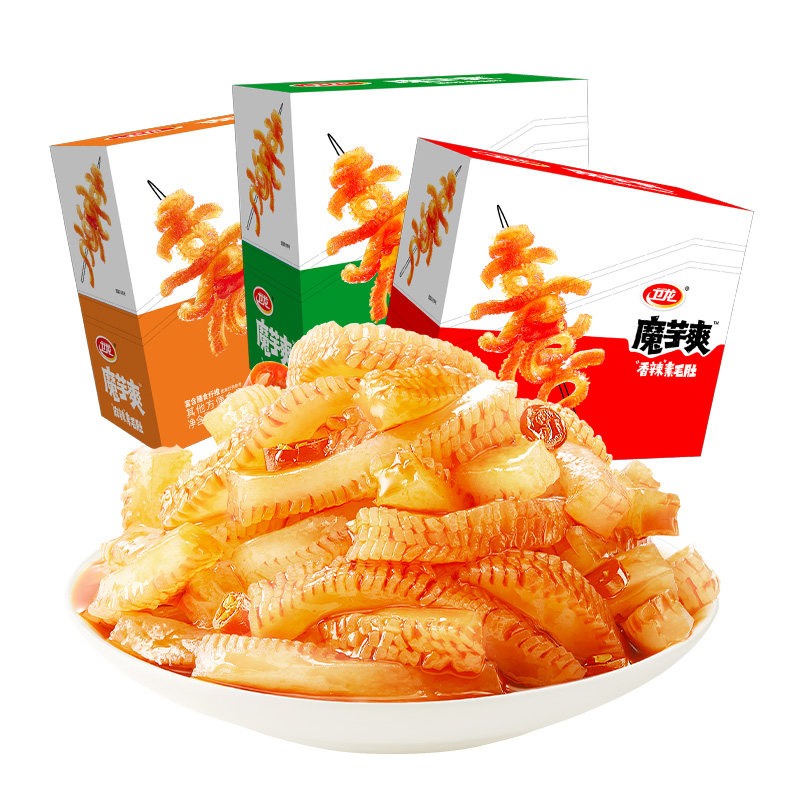 卫龙辣条魔芋爽三口味900g休闲零食品解馋素肉网红小吃素毛肚60包 44.9元
