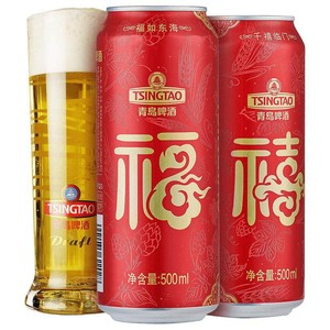 青岛啤酒福禧双至500ml*12听