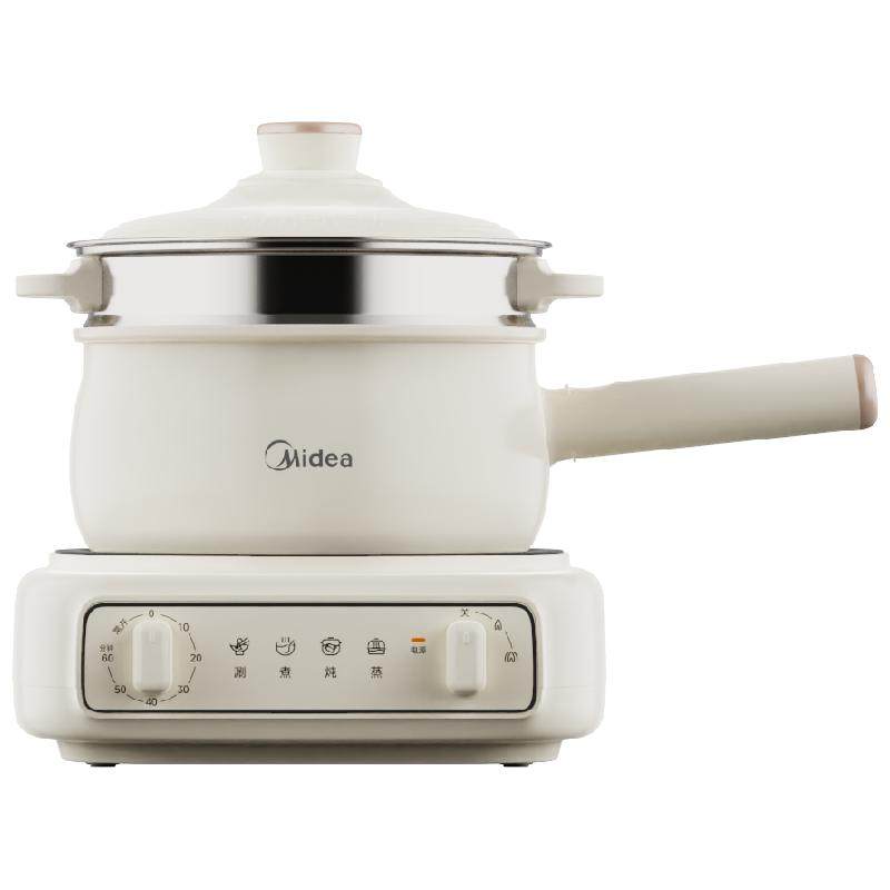 美的定时电煮锅家用宿舍多功能小型分体优钛电火锅电炒锅小电锅 139元