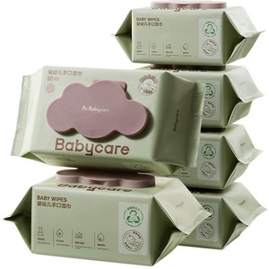 【详情领优惠】babycare婴幼儿湿纸巾手口专用新生儿童家庭装80抽