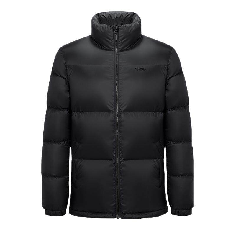 骆驼男装情侣款羽绒服男秋冬鸭绒学生连帽面包服保暖短款外套男女 429元