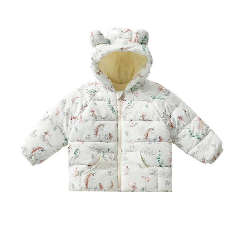 ELLE baby宝宝棉服2025新款冬季男童保暖棉衣女童加厚连帽外套 59.9元
