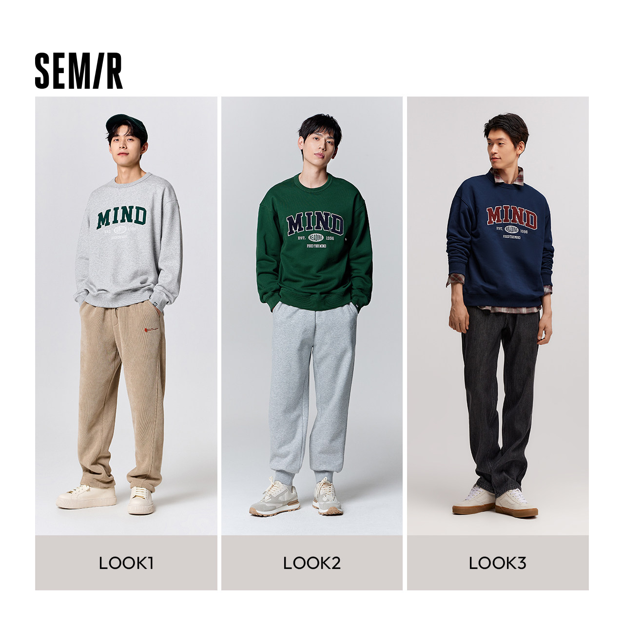 【清仓-卫衣合辑冬C】森马情侣装简约日常休闲舒适通勤圆领加厚 34元